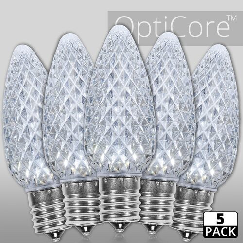 Wintergreen Corporation 80269 C9 Cool White OptiCore LED Bulbs, 5-Pack