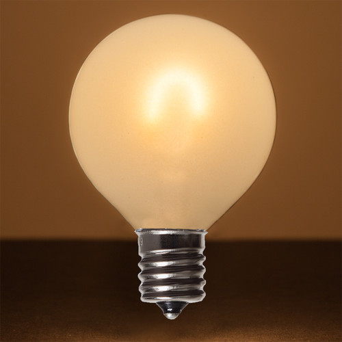 WGC-76836 - G50 Warm White LED FlexFilament Satin Glass Globe Light Edison Bulbs, E17 Intermediate Base, 5-Pack - Wintergreen Corporation