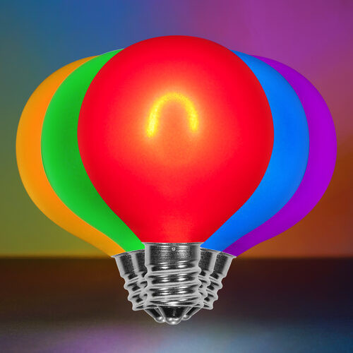 Wintergreen Corporation 76830 G50 Satin Glass Multicolor FlexFilament Globe Light LED Edison Bulbs , E12 - Candelabra Base