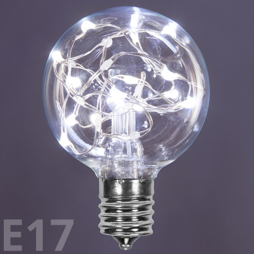 WGC-79480 - G50 Cool White LEDimagine Fairy Light Bulbs, E17 Intermediate Base, 5-Pack - Wintergreen Corporation
