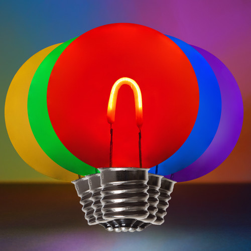 WGC-80651 - G50 Multicolor LED FlexFilament Shatterproof Globe Light Edison Bulbs, E17 Base, 5-Pack - Wintergreen Corporation