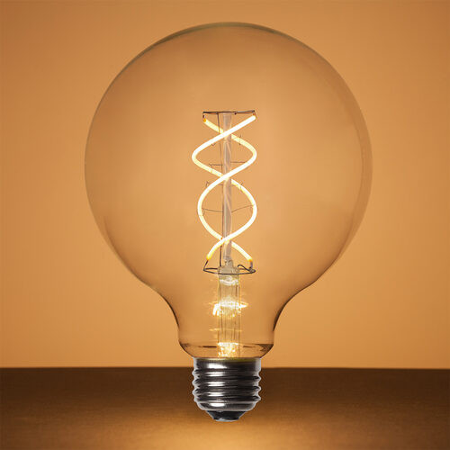 Wintergreen Corporation 76017 G125 Transparent Glass Warm White FlexFilament Globe Light LED Edison Bulbs