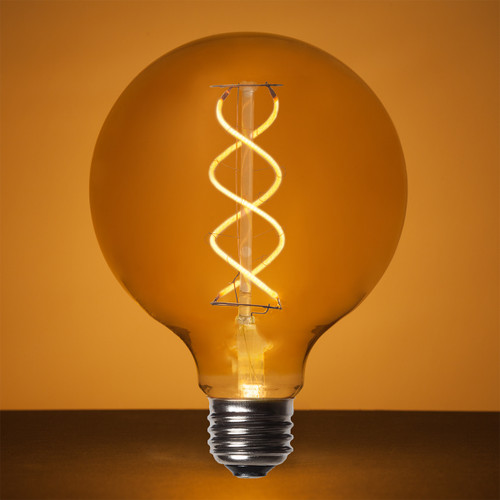 WGC-76258 - G95 Warm White LED FlexFilament Antiqued Glass Globe Light Edison Bulbs - Wintergreen Corporation