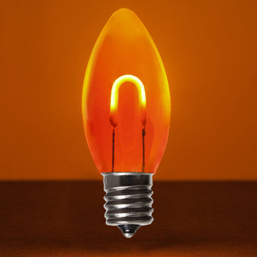 Wintergreen Corporation 80631 C9 Transparent Shatterproof Amber FlexFilament LED Bulbs