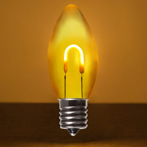 Wintergreen Corporation 80634 C9 Transparent Shatterproof Gold FlexFilament LED Bulbs
