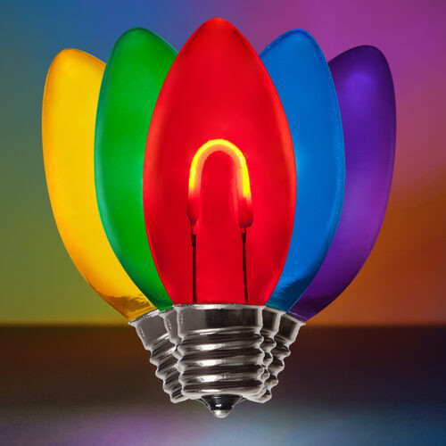 Wintergreen Corporation 80649 C9 Transparent Shatterproof Multicolor FlexFilament LED Bulbs