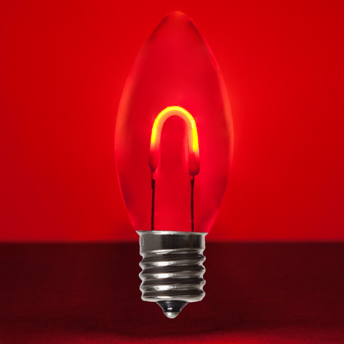 WGC-80636 - C9 Red LED FlexFilament Transparent Shatterproof Bulbs, 5-Pack - Wintergreen Corporation