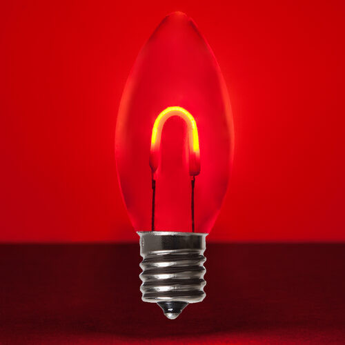 Wintergreen Corporation 80636 C9 Transparent Shatterproof Red FlexFilament LED Bulbs