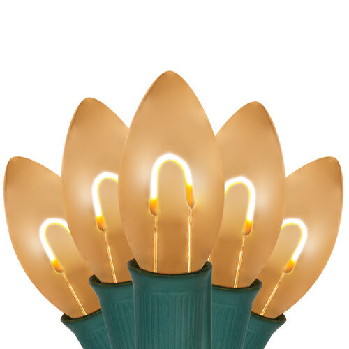 Wintergreen Corporation 81397 C9 Warm White FlexFilament Shatterproof Vintage Commercial LED Christmas Lights, 25 Lights, 25'