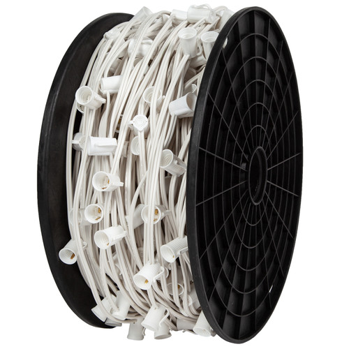 WGC-72916 - C7 Light Spool, 10 Amp SPT2W, 500', White Wire, 12" Spacing - Wintergreen Corporation