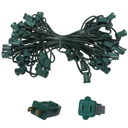 Wintergreen Corporation 15081 C7 Light Stringer, 50' Length, 6" Spacing, 7 Amp SPT1W Green Wire, Commercial Grade