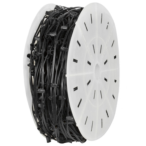 WGC-78568 - C9 E17 Intermediate Light Spool, 10 Amp SPT2W, 500', Black Wire, 24" Spacing - Wintergreen Corporation
