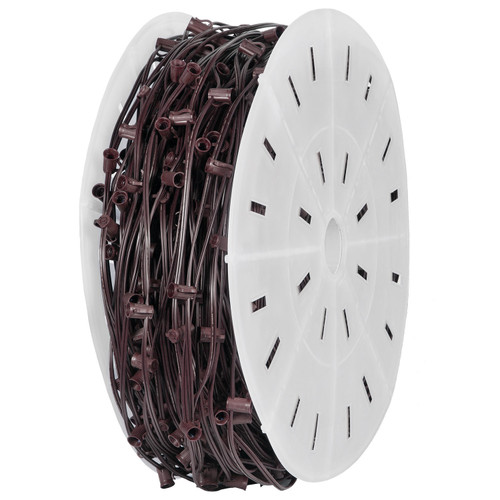 WGC-72932 - C9 E17 Intermediate Light Spool, 7 Amp SPT1W, 500', Brown Wire, 12" Spacing - Wintergreen Corporation