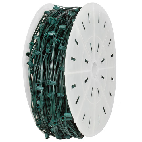 WGC-15088 - C9 E17 Intermediate Light Spool, 7 Amp SPT1W, 1000', Green Wire, 18" Spacing - Wintergreen Corporation