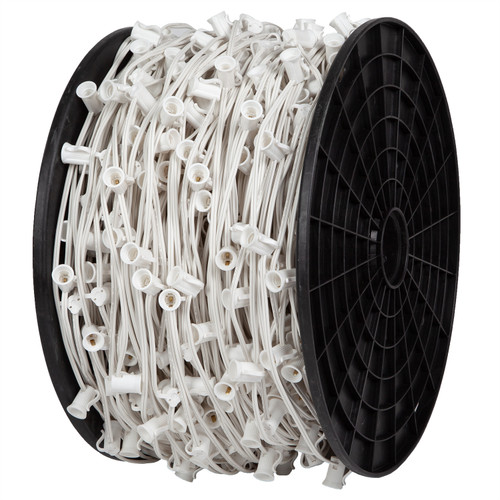 WGC-15086 - C9 E17 Intermediate Light Spool, 7 Amp SPT1W, 1000', White Wire, 12" Spacing - Wintergreen Corporation