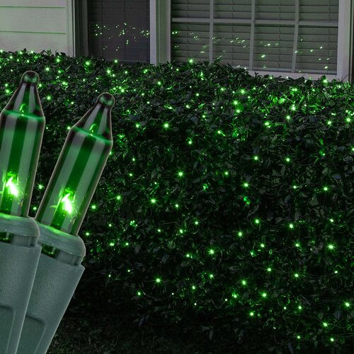Wintergreen Corporation 15246 4' x 6' Green Mini Christmas Net Lights, 150 Lights on Green Wire