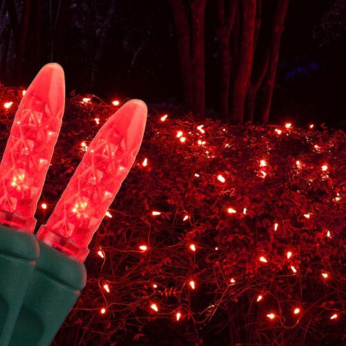 Wintergreen Corporation 72502 4' x 6' Red M5 LED Christmas Net Lights, 100 Lights on Green Wire