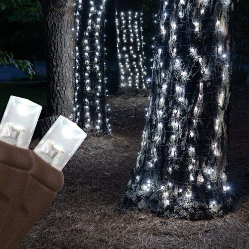 Wintergreen Corporation 72524 2' x 6' Cool White 5mm LED Christmas Trunk Wrap Lights, 100 Lights on Brown Wire