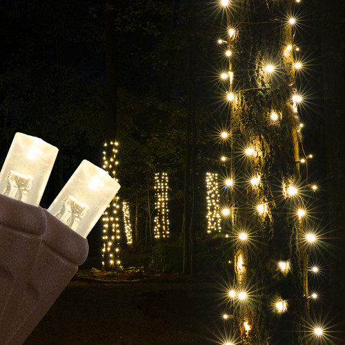 WGC-81227 - 14"x31" 5mm Warm White LED StretchNet Pro Christmas Trunk Wrap Lights, 50 Lights, Brown Wire - Wintergreen Corporation