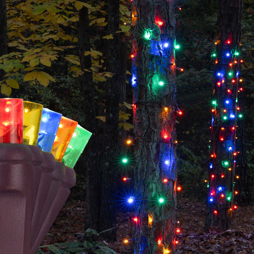 WGC-81237 - 14"x31" 5mm Multicolor LED StretchNet Pro Christmas Trunk Wrap Lights, 50 Lights, Brown Wire - Wintergreen Corporation