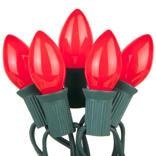 Wintergreen Corporation 67235 Opaque Red C7 Lights on Green Wire