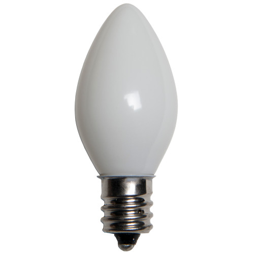 WGC-15119 - C7 White Incandescent Opaque, 5 Watt Light Bulbs, 25-Pack - Wintergreen Corporation