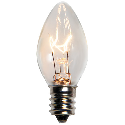 WGC-15120 - C7 Clear Incandescent Transparent, 5 Watt Light Bulbs, 25-Pack - Wintergreen Corporation