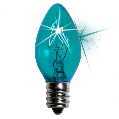 Wintergreen Corporation 17449 C7 Twinkle Teal Triple Dipped Transparent Bulbs