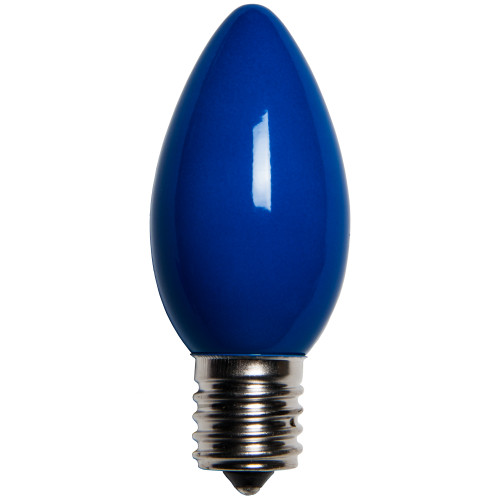 WGC-15135 - C9 Blue Incandescent Opaque, 7 Watt Light Bulbs, 25-Pack - Wintergreen Corporation