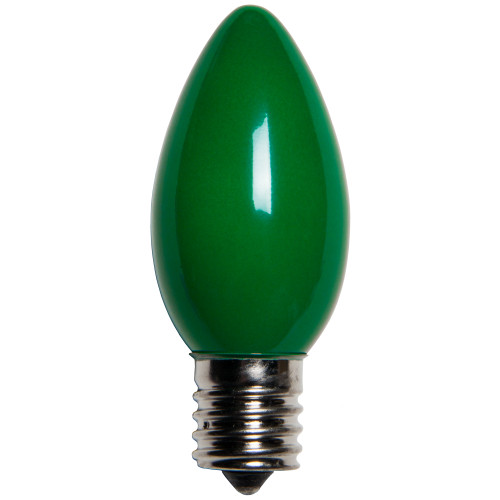 WGC-15136 - C9 Green Incandescent Opaque, 7 Watt Light Bulbs, 25-Pack - Wintergreen Corporation