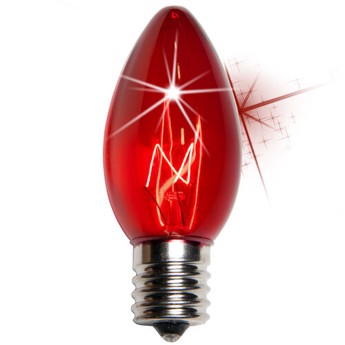 Wintergreen Corporation 15155 C9 Twinkle Red Triple Dipped Transparent Bulbs