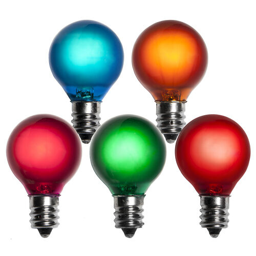 Wintergreen Corporation 18767 G30 Multicolor Satin Globe Lights, E12 - Candelabra Base