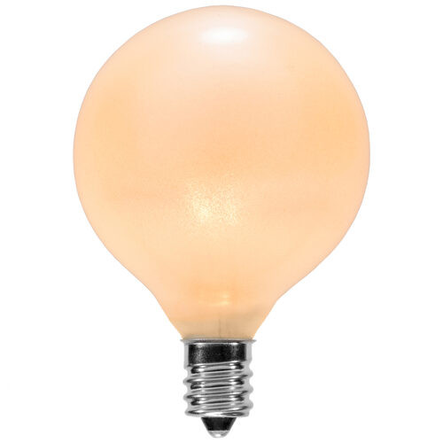 Wintergreen Corporation 18773 G50 Pearl White Triple Dipped Transparent Globe Lights, E12 - Candelabra Base