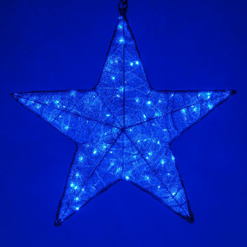 Wintergreen Corporation 76043 24" Blue Metallic Polymesh Commercial Star Light, Blue LED Lights