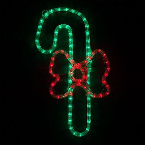 Wintergreen Corporation 73435 20" Candy Cane with a Bow, Red and Green Lights