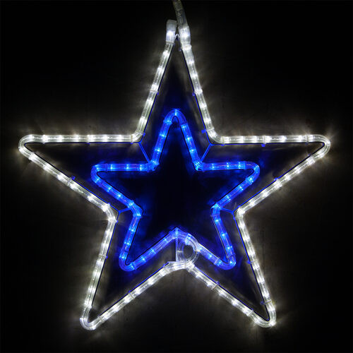 Wintergreen Corporation 73397 22" Double 5 Point Star, Blue and Cool White Lights