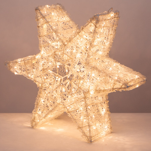 WGC-74711 - 24" 5mm Warm White LED Wintergreen Lighting Dimensional Six Point Star, 420 Lights - Wintergreen Corporation