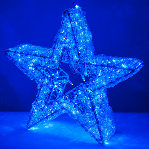 WGC-74707 - 24" 5mm Blue LED Wintergreen Lighting Five Point Dimensional Star, 360 Lights - Wintergreen Corporation