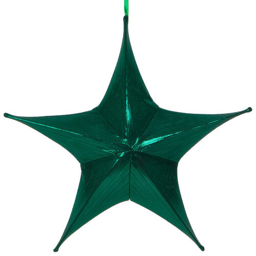Wintergreen Corporation 78869 26" Green Metallic Unlit Fold Flat Commercial Star