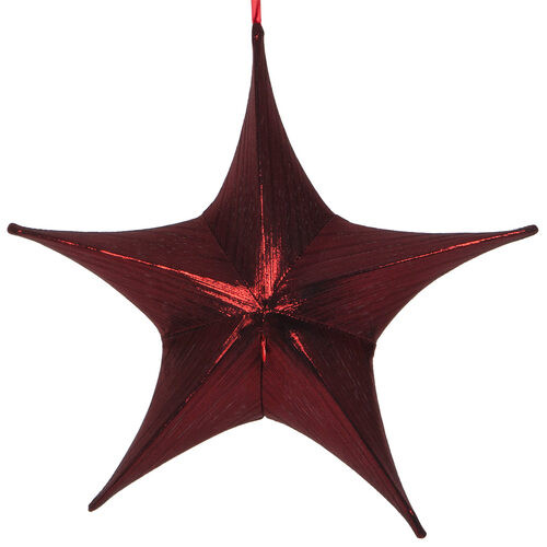 Wintergreen Corporation 78874 16" Red Metallic Unlit Fold Flat Commercial Star