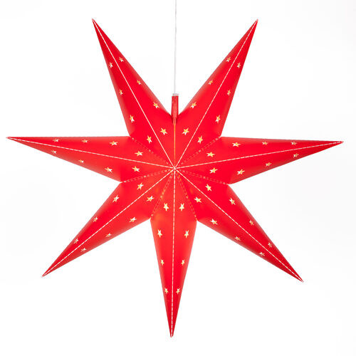 Wintergreen Corporation 80480 24" Red Aurora Superstar TM 7 Point Star Light, Fold-Flat, LED Lights, Outdoor Rated