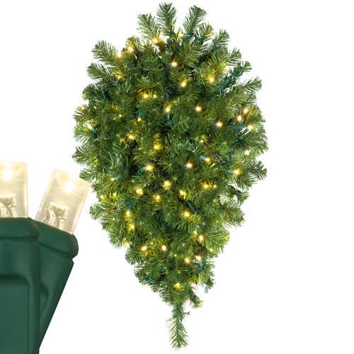 Wintergreen Corporation 74866 3' x 20" Olympia Pine Prelit Commercial LED Teardrop Holiday Greenery, 100 Warm White Lights