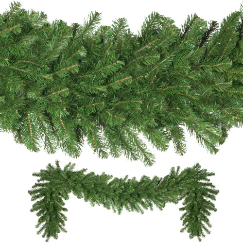 WGC-74859 - 9'x18" Commercial Olympia Pine Unlit Holiday Garland - Red Sleigh
