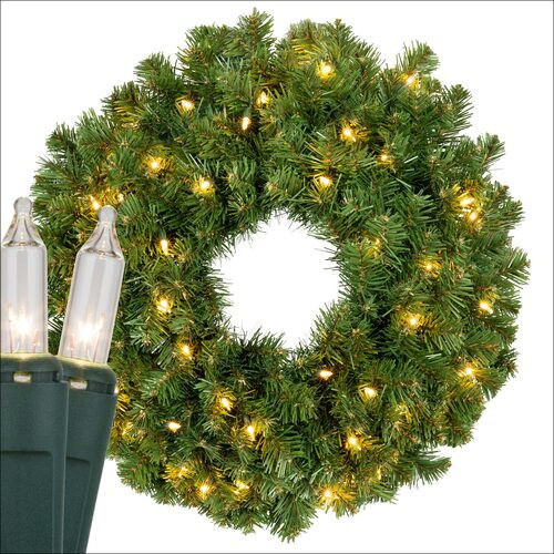 Wintergreen Corporation 50301 60" Commercial Sequoia Fir Prelit Wreath, 400 Clear Mini Lights