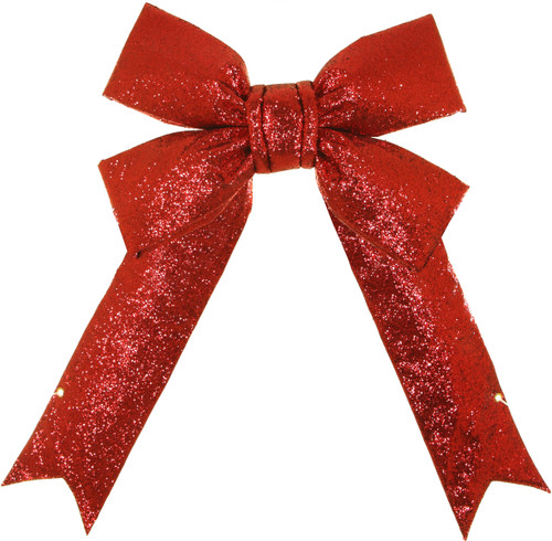 WGC-22285 - 24" Red Decorative 3D Glitter Bow - Red Sleigh
