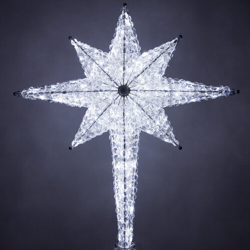 Wintergreen Corporation 74896 36 Inch Shimmering Cool White LED Crystal 8 Point Star Tree Topper
