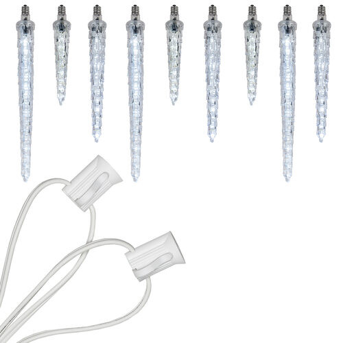Wintergreen Corporation 73609 C7 Cool White Falling Icicle Commercial LED Christmas Lights, 15 Lights, 15'
