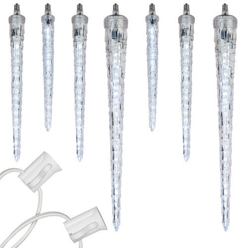 Wintergreen Corporation 73610 C7 Cool White Falling Icicle Commercial LED Christmas Lights, 15 Lights, 15'