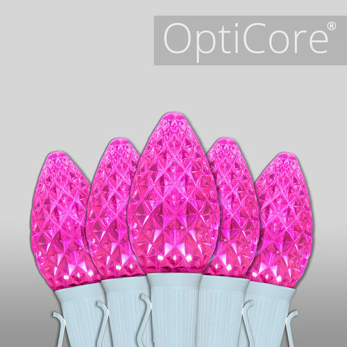 Wintergreen Corporation 79935 C7 Pink OptiCore Commercial LED Lights, 50 Lights, 50'