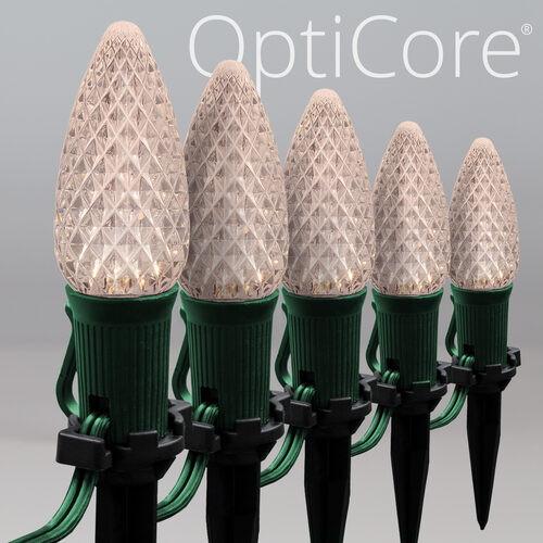 Wintergreen Corporation 81161 C9 Warm White OptiCore Christmas LED Pathway Lights, 25 Lights, 4.5 Inch Stakes, 25'